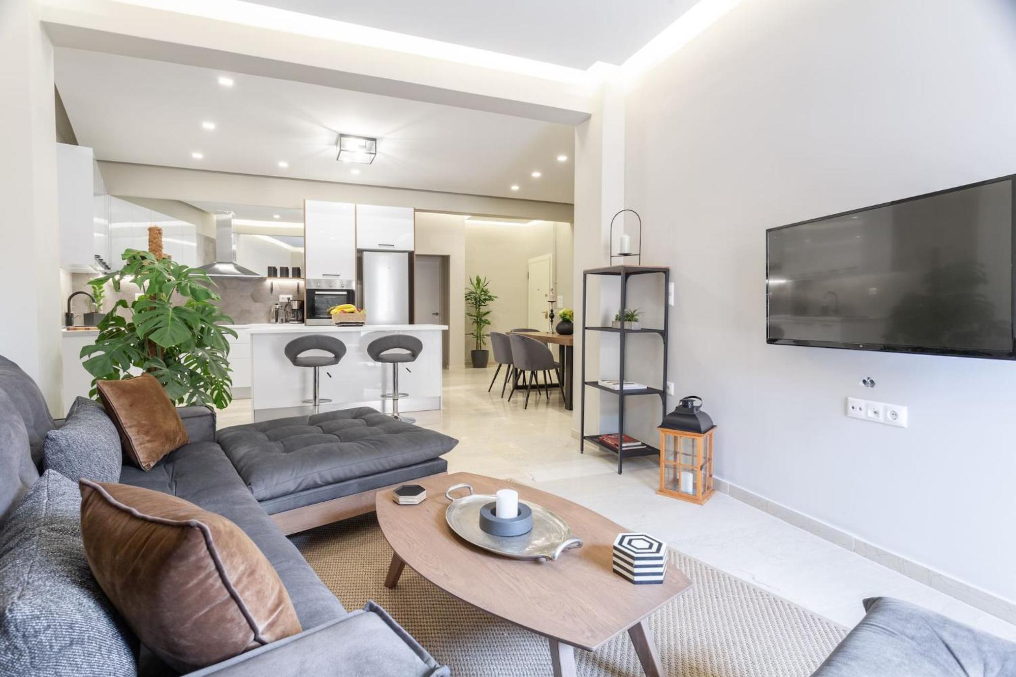 Deluxe 3-Bdrm Urban-Industrial Apt At Acropolis Athen Exterior foto